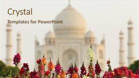 Presentation with taj mahal - Beautiful presentation theme featuring front of taj mahal agra backdrop and a sky blue colored foreground