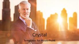  Presentation with city - Slide deck consisting of front of the big city background and a  colored foreground