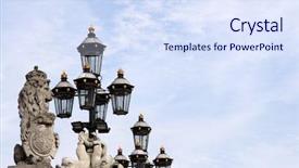  Presentation with lamps - Audience pleasing presentation design consisting of front of the buckingham palace backdrop and a sky blue colored foreground