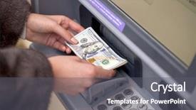  Presentation with atm - Audience pleasing slide deck consisting of front of the red atm backdrop and a gray colored foreground