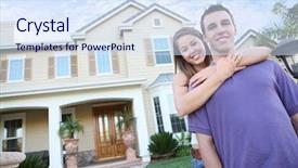  Presentation with loving hearts love heart candy - Slide set featuring front of their new home background and a sky blue colored foreground