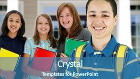  Presentation with school children - Audience pleasing PPT layouts consisting of teens team - group of children standing backdrop and a ocean colored foreground