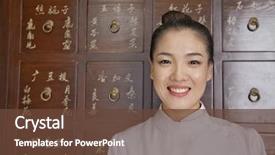  Presentation with traditional chinese medicine - PPT layouts enhanced with front of traditional chinese background and a tawny brown colored foreground