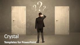  Presentation with decision - Audience pleasing presentation consisting of front of two door backdrop and a violet colored foreground