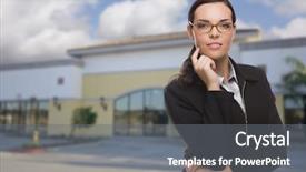  Presentation with commercial retail - Cool new presentation theme with front of vacant commercial backdrop and a gray colored foreground