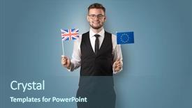  Presentation with wall - PPT layouts with union free - cheerful student standing in front background and a  colored foreground