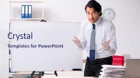  Presentation with financial report - Slide deck featuring front of white board background and a  colored foreground