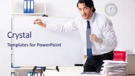  Presentation with financial report - Presentation with front of white board background and a  colored foreground