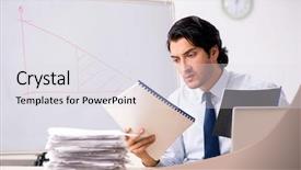  Presentation with financial report - Presentation theme featuring front of white board background and a sky blue colored foreground