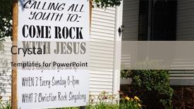  Presentation with rock music - Audience pleasing theme consisting of front of white church backdrop and a mint green colored foreground