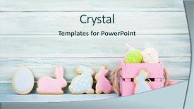  Presentation with gingerbread - Colorful slides enhanced with front of wooden wall backdrop and a sky blue colored foreground