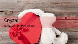  Presentation with wooden toy - Slide set featuring front of wooden wall background and a red colored foreground