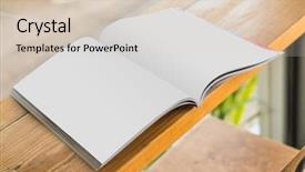  Presentation with magazines - Beautiful PPT layouts featuring front office - blank catalog magazines book mock backdrop and a lemonade colored foreground