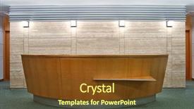  Presentation with front office - Audience pleasing slides consisting of front office - reception desk backdrop and a tawny brown colored foreground