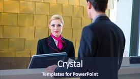  Presentation with front office hotel - Theme enhanced with front office being given background and a navy blue colored foreground