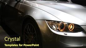  Presentation with sports car - Audience pleasing theme consisting of front-part-of-a-coupe backdrop and a wine colored foreground