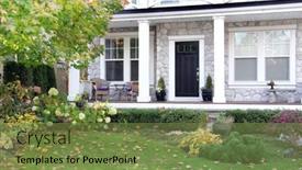  Presentation with fall foliage - Audience pleasing slides consisting of front-porch-of-a-luxury backdrop and a tawny brown colored foreground
