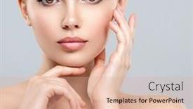  Presentation with skin care - Slide deck enhanced with front-portrait-of-a-white background and a coral colored foreground