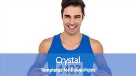  Presentation with athlete injuries - Slide deck enhanced with front runner - happy male athlete posing background and a  colored foreground