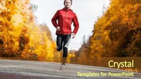  Presentation with road safety young drivers - Slide deck consisting of front runner - young man running background and a tawny brown colored foreground