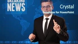  Presentation with breaking news - Cool new presentation theme with front telling breaking news backdrop and a ocean colored foreground