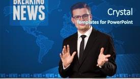  Presentation with breaking news - Theme consisting of front telling breaking news background and a ocean colored foreground