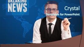  Presentation with breaking news - Audience pleasing slide deck consisting of front telling breaking news backdrop and a ocean colored foreground