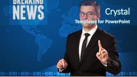  Presentation with breaking news - Slide set consisting of front telling breaking news background and a ocean colored foreground