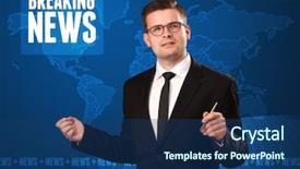  Presentation with breaking news - Presentation having front telling breaking news background and a ocean colored foreground