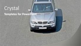  Presentation with luxury car - PPT theme featuring front-top-view background and a gray colored foreground