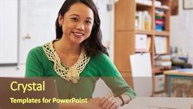  Presentation with elementary school career day and technology and black female teacher - Slide deck having front view - portrait of female asian teacher background and a tawny brown colored foreground