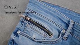  Presentation with jeans denim - Audience pleasing presentation theme consisting of front view- blue denim jeans backdrop and a seafoam green colored foreground