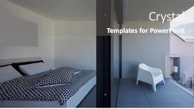  Presentation with nobody - Presentation enhanced with front-view-bedroom-with-open background and a gray colored foreground