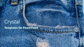  Presentation with jeans denim - Presentation theme featuring front view blue jeans denim background and a ocean colored foreground