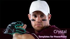  Presentation with baseball team - Slide set featuring front-view-close-up background and a wine colored foreground