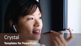  Presentation with bluetooth - PPT theme featuring front-view-close-up background and a tawny brown colored foreground