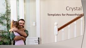  Presentation with man door - Slide deck with front-view-close-up background and a lemonade colored foreground