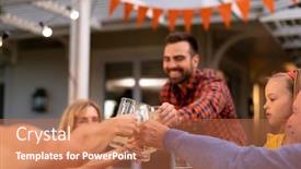  Presentation with generation - Cool new slide set with front-view-close-up backdrop and a coral colored foreground