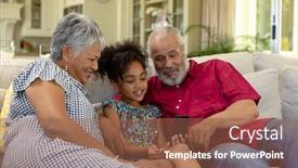  Presentation with senior living - PPT theme having front-view-close-up background and a tawny brown colored foreground