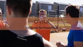  Presentation with sports field - Presentation featuring front-view-close-up background and a  colored foreground