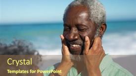  Presentation with sky blue - Slide set consisting of front-view-close-up background and a tawny brown colored foreground