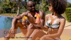  Presentation with swimming pool - Slide deck featuring front-view-close-up background and a red colored foreground