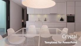  Presentation with minimal - PPT theme enhanced with front-view-glass-table background and a gray colored foreground