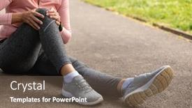  Presentation with knee pain - Slides consisting of front-view-low-section background and a tawny brown colored foreground