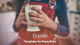  Presentation with girl christmas - Cool new PPT theme with front view mid section of a young mixed race girl in a kitchen at christmas holding a mug backdrop and a tawny brown colored foreground