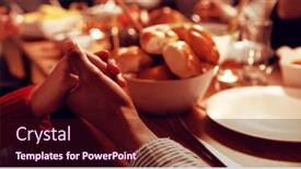  Presentation with grace - PPT theme consisting of table holding hands saying grace background and a wine colored foreground