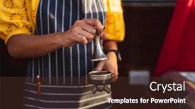  Presentation with food truck - Cool new PPT layouts with front-view-mid-section backdrop and a tawny brown colored foreground