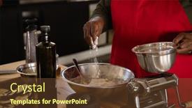  Presentation with food red - Presentation theme featuring front-view-mid-section background and a  colored foreground