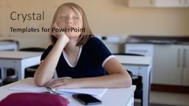  Presentation with front desk - PPT theme with front-view-of-a-bored background and a  colored foreground