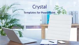  Presentation with front desk - Beautiful PPT layouts featuring front view of a business backdrop and a sky blue colored foreground